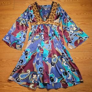 Tracy Feith Women’s 100% Silk Floral/Animal Print Dress Size 2 Made In USA Vtg